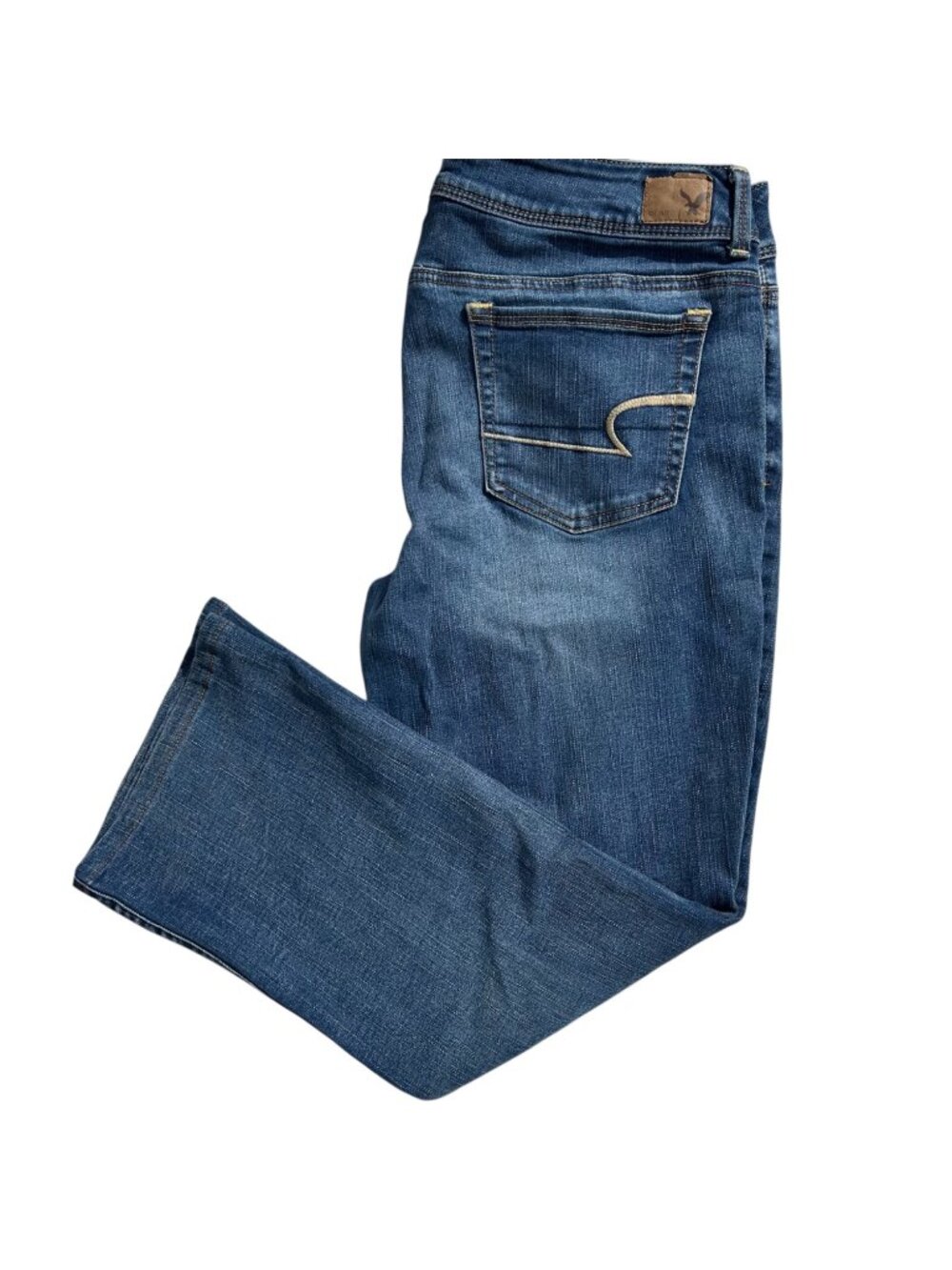 American Eagle Size 16 Kick Boot Super Stretch Jeans Denim Blue